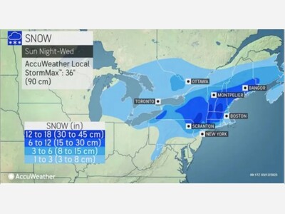   The Multi-Threat Nor'easter Threatening The Area Could Bring As Much As 18 Inches Of Snowfall To Certain Regions