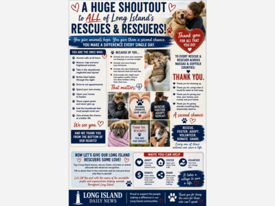🐾❤️ A HUGE SHOUTOUT TO LONG ISLAND’S RESCUES & RESCUERS! ❤️🐾