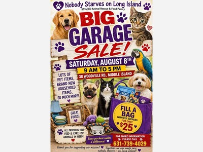 🐾 Big Garage Sale to Benefit Animals in Need – Middle Island 🐾