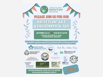 Long Island Native Plant Sale and Environmental Fair Coming to Brentwood Sept. 12-13